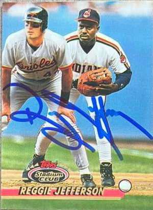 Reggie Jefferson Signed 1993 Stadium Club Baseball Card - Cleveland Indians - PastPros