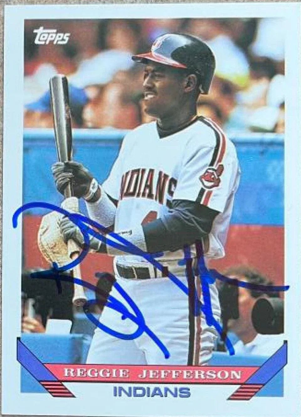 Reggie Jefferson Signed 1993 Topps Baseball Card - Cleveland Indians