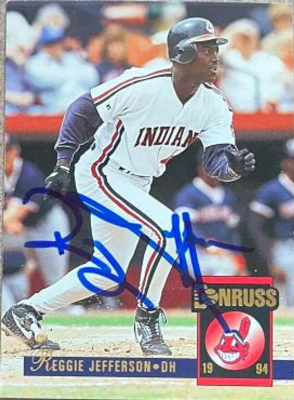 Reggie Jefferson Signed 1994 Donruss Baseball Card - Cleveland Indians