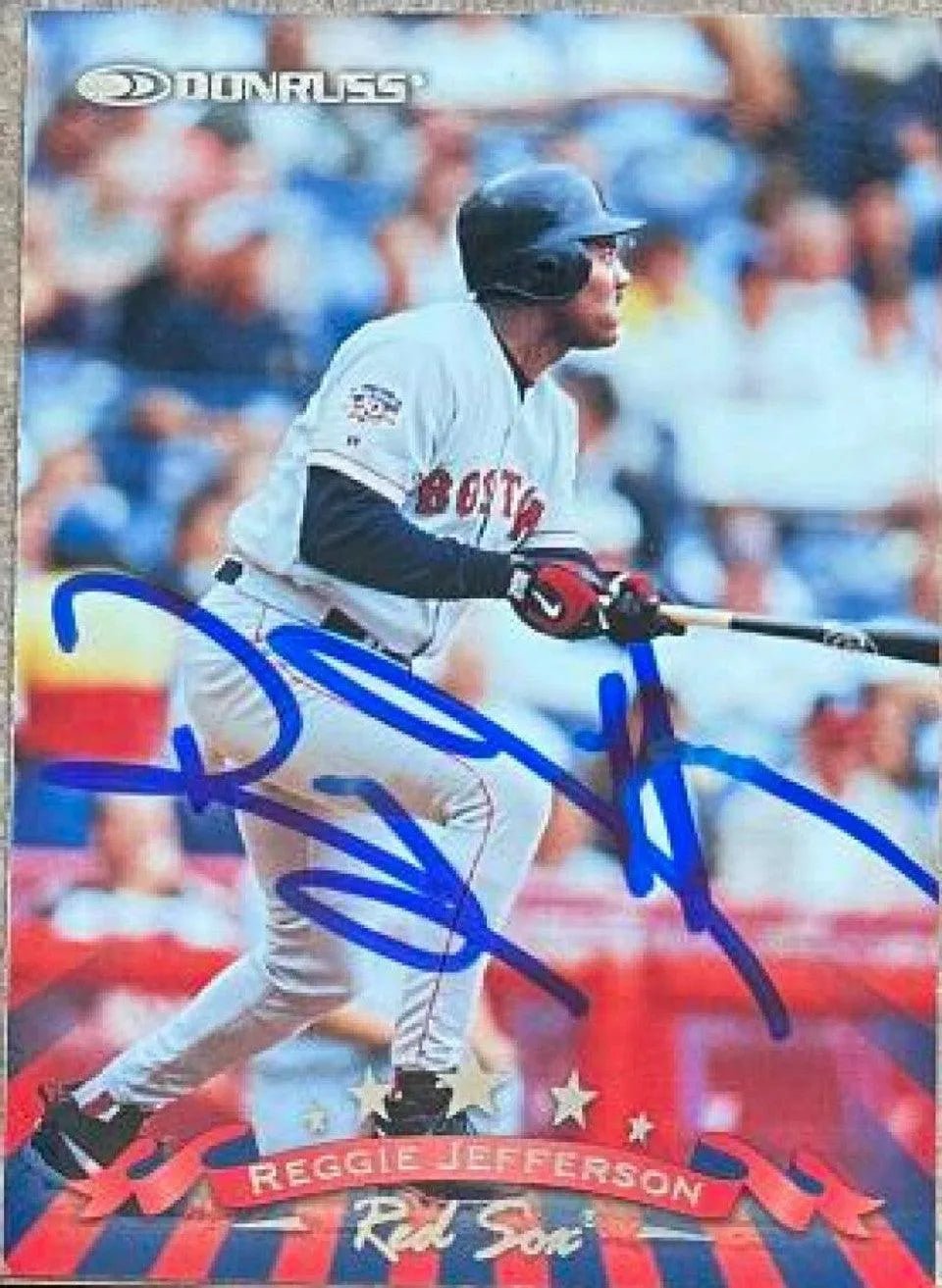 Reggie Jefferson Signed 1998 Donruss Baseball Card - Boston Red Sox
