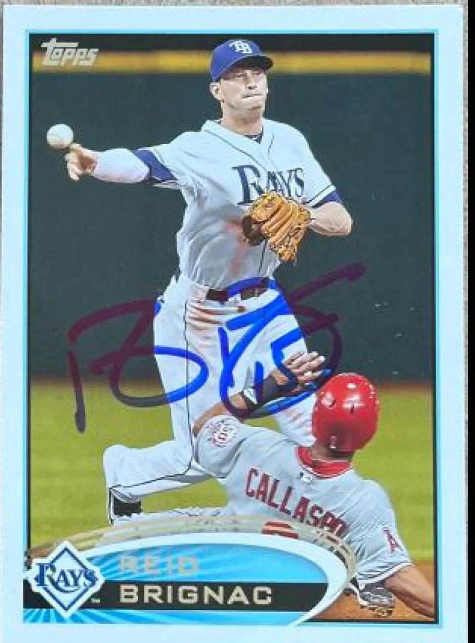 Reid Brignac Signed 2012 Topps Baseball Card - Tampa Bay Rays