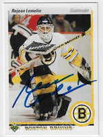 Rejean (Reggie) Lemelin Signed 1991-92 Upper Deck Hockey Card - Boston Bruins