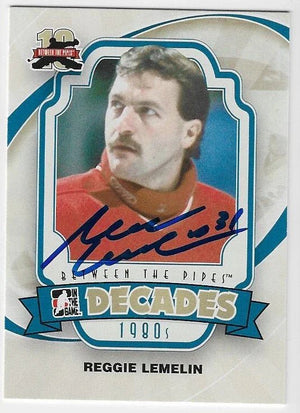 Rejean (Reggie) Lemelin Signed 2011-12 In The Game Between the Pipes Hockey Card