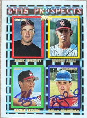 Richie Sexson & Brian Schneider Signed 1995 Topps Traded & Rookies Baseball Card