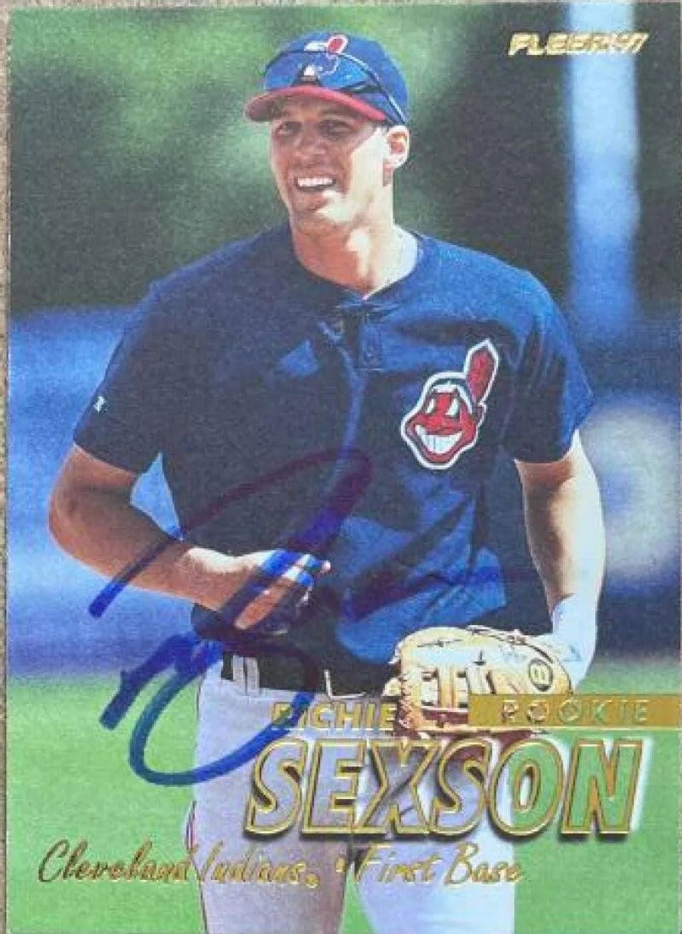 Richie Sexson Signed 1997 Fleer Baseball Card - Cleveland Indians