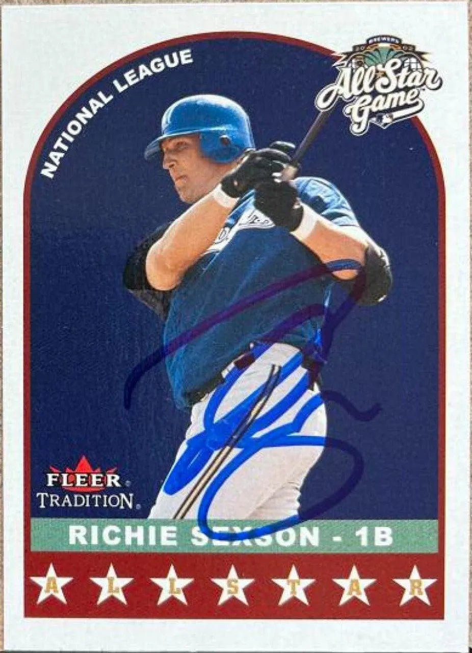 Richie Sexson Signed 2002 Fleer Tradition Update Baseball Card - Milwaukee Brewers 330 - PastPros