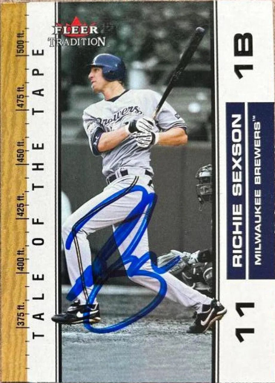 Richie Sexson Signed 2002 Fleer Tradition Update Baseball Card - Milwaukee Brewers #399