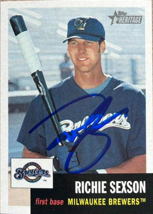 Richie Sexson Signed 2002 Topps Heritage Baseball Card - Milwaukee Brewers - PastPros