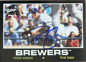 Richie Sexson Signed 2002 Upper Deck Vintage Baseball Card - Milwaukee Brewers #150 - PastPros