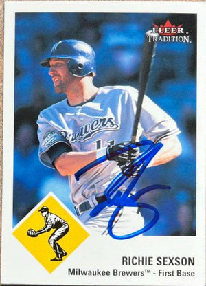 Richie Sexson Signed 2003 Fleer Tradition Baseball Card - Milwaukee Brewers - PastPros
