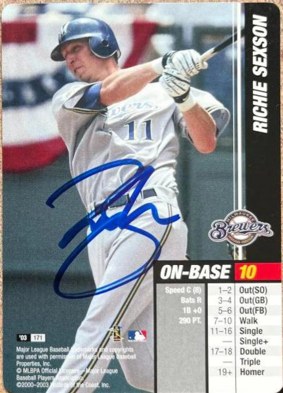 Richie Sexson Signed 2003 MLB Showdown Baseball Card - Milwaukee Brewers