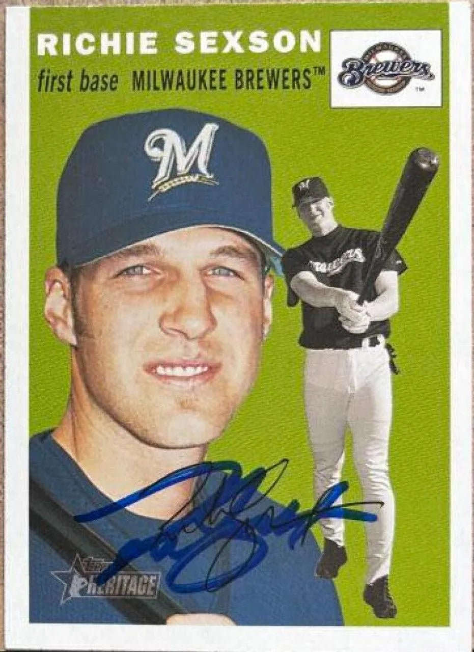 Richie Sexson Signed 2003 Topps Heritage Baseball Card - Milwaukee Brewers