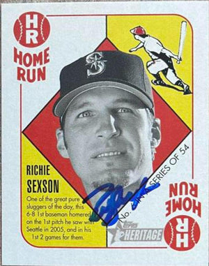 Richie Sexson Signed 2005 Bowman Heritage '51 Topps Red Backs Baseball Card - Seattle Mariners - PastPros