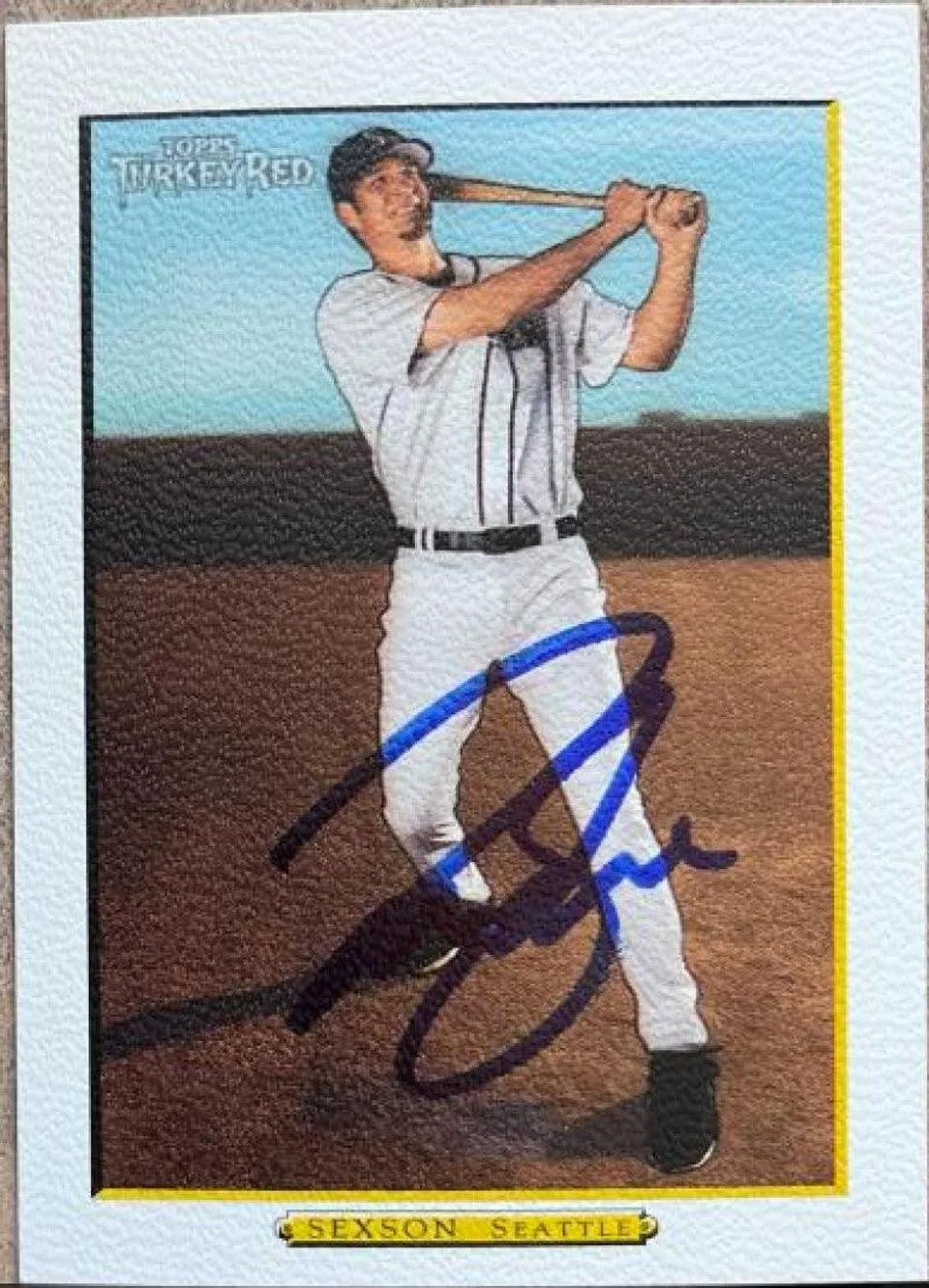 Richie Sexson Signed 2005 Topps Turkey Red White Baseball Card - Seattle Mariners