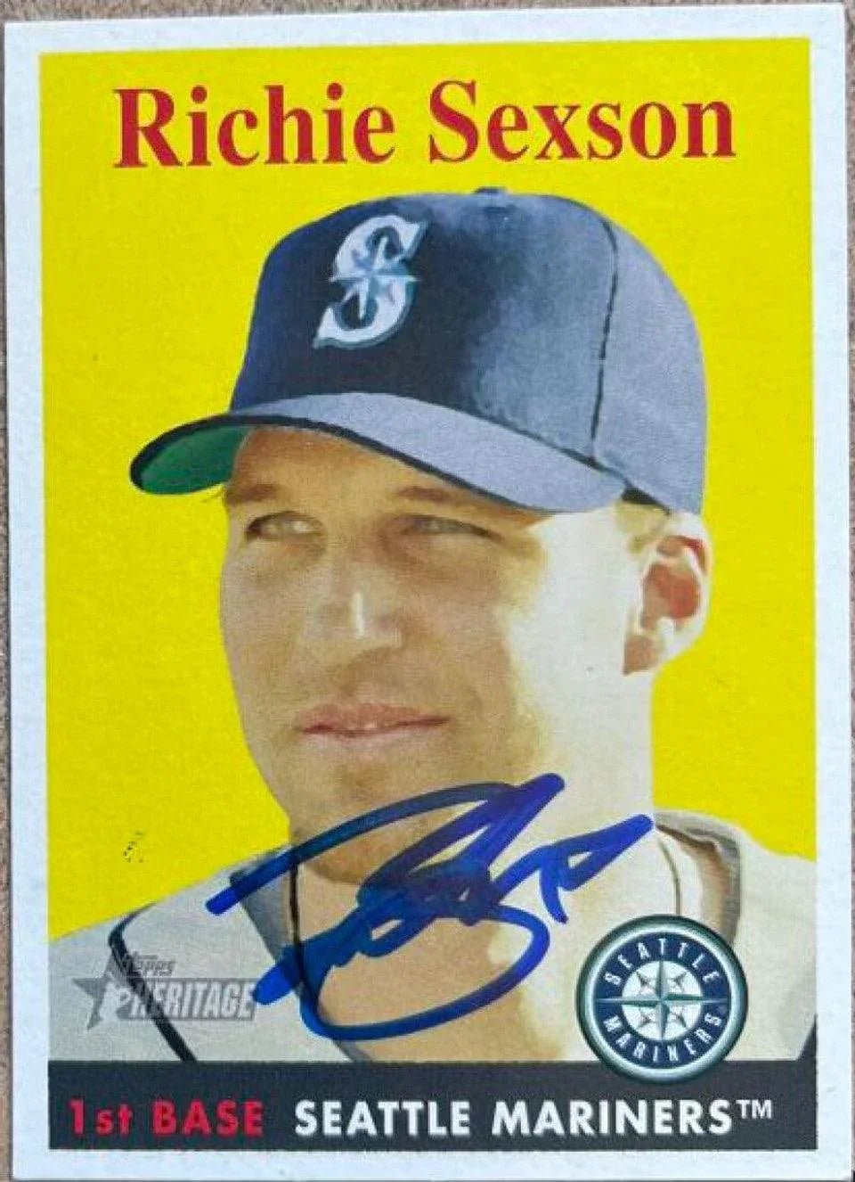 Richie Sexson Signed 2007 Topps Heritage Baseball Card - Seattle Mariners