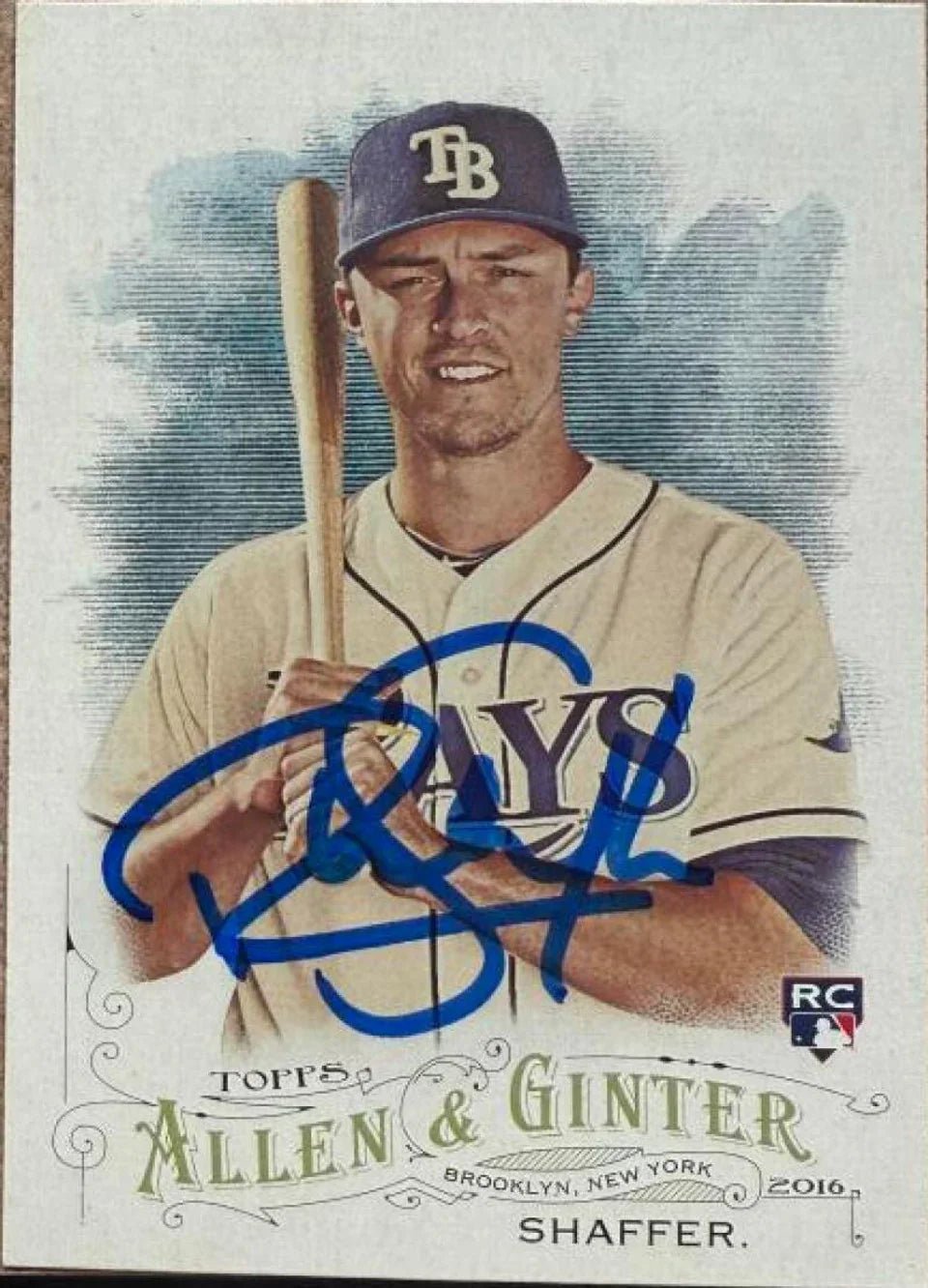 Richie Shaffer Signed 2016 Allen & Ginter Baseball Card - Tampa Bay Rays