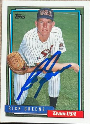 Rick Greene Signed 1992 Topps Traded Baseball Card - Team USA - PastPros