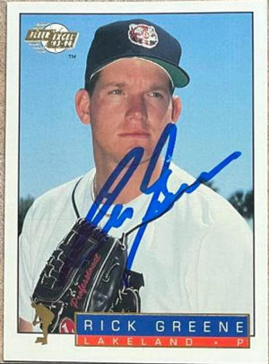 Rick Greene Signed 1993-94 Fleer Excel Baseball Card - Lakeland Tigers