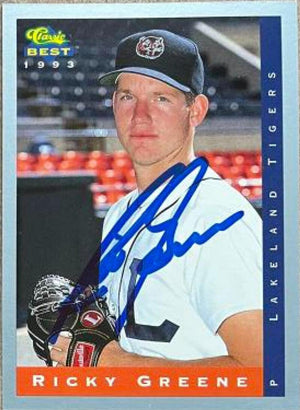 Rick Greene Signed 1993 Classic Best Baseball Card - Leland Tigers - PastPros