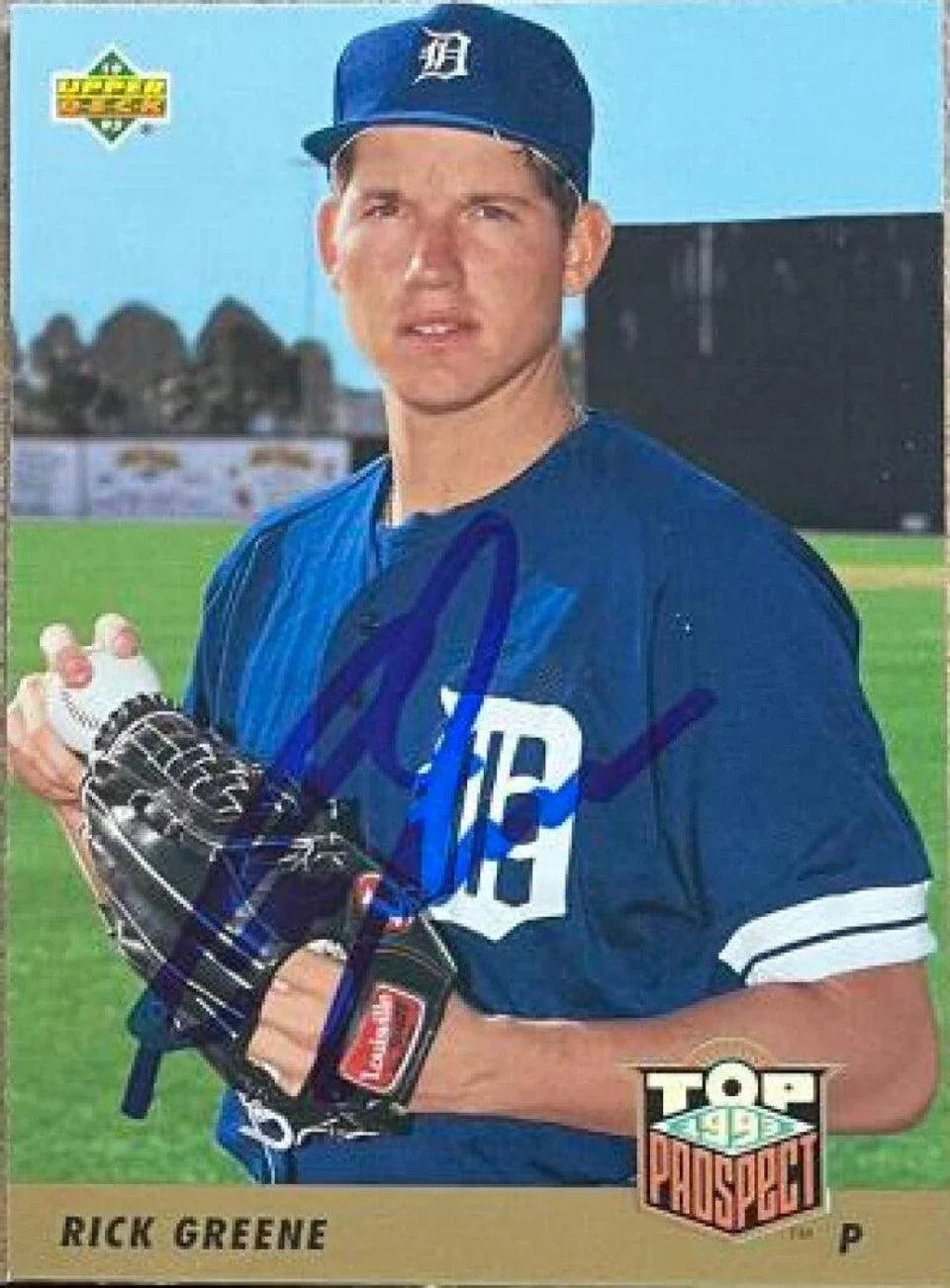 Rick Greene Signed 1993 Upper Deck Baseball Card - Detroit Tigers