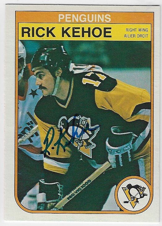 Rick Kehoe Signed 1982 - 83 O - Pee - Chee Hockey Card - Pittsburgh Penguins - PastPros