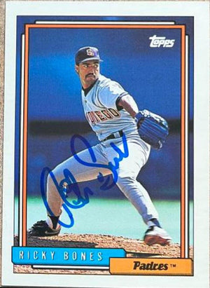 Ricky Bones Signed 1992 Topps Baseball Card - San Diego Padres - PastPros