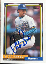 Ricky Bones Signed 1992 Topps Traded Baseball Card - Milwaukee Brewers - PastPros