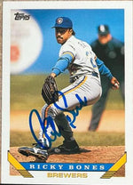 Ricky Bones Signed 1993 Topps Baseball Card - Milwaukee Brewers
