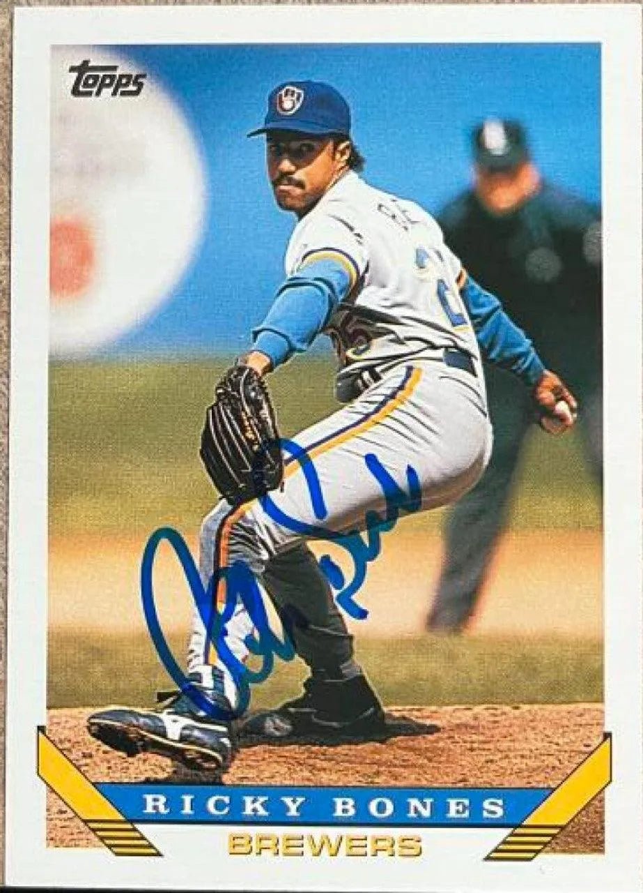 Ricky Bones Signed 1993 Topps Baseball Card - Milwaukee Brewers