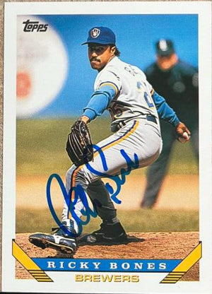 Ricky Bones Signed 1993 Topps Baseball Card - Milwaukee Brewers - PastPros