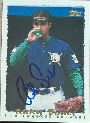 Ricky Bones Signed 1995 Topps Baseball Card - Milwaukee Brewers - PastPros