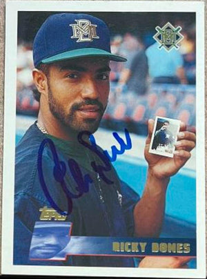 Ricky Bones Signed 1996 Topps Baseball Card - Milwaukee Brewers - PastPros