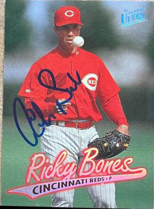 Ricky Bones Signed 1997 Fleer Ultra Baseball Card - Cincinnati Reds - PastPros