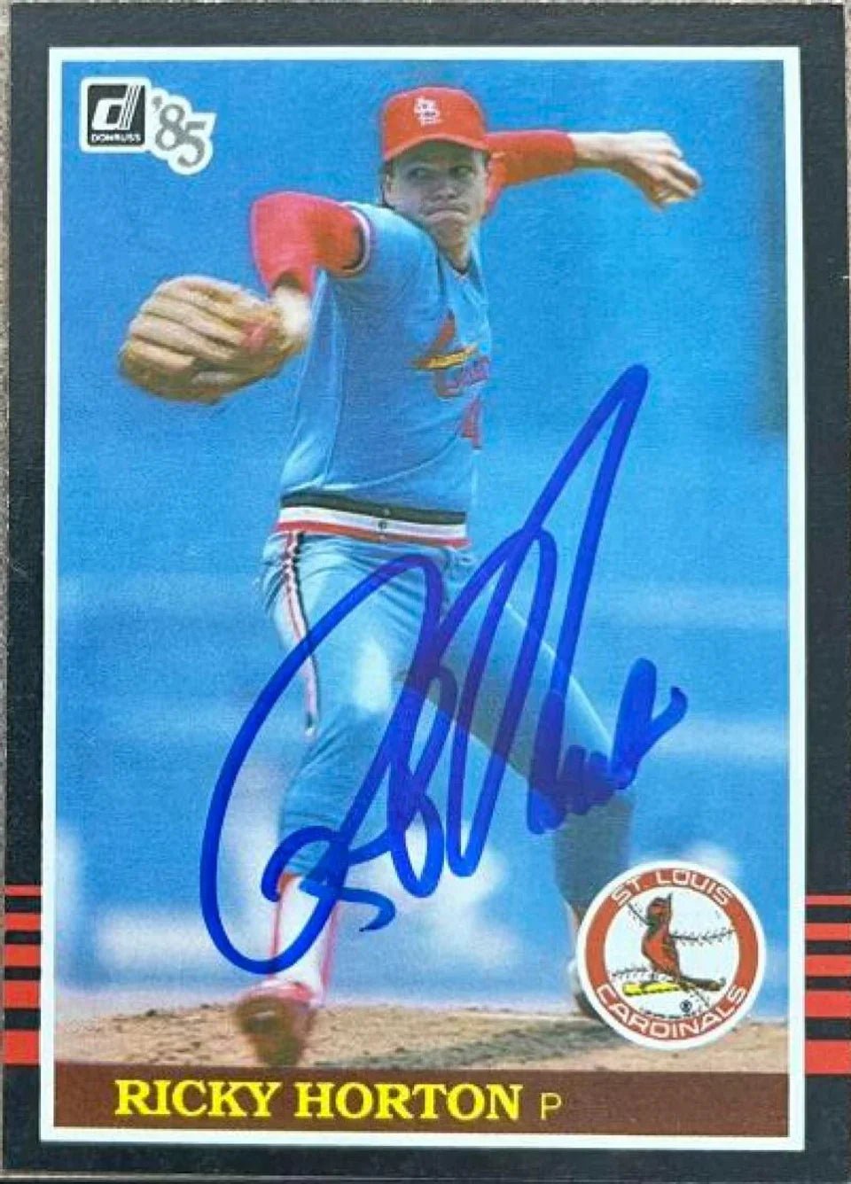 Ricky Horton Signed 1985 Donruss Baseball Card - St Louis Cardinals