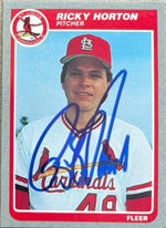Ricky Horton Signed 1985 Fleer Baseball Card - St Louis Cardinals