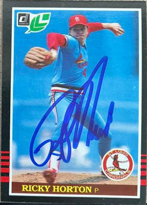 Ricky Horton Signed 1985 Leaf Baseball Card - St Louis Cardinals
