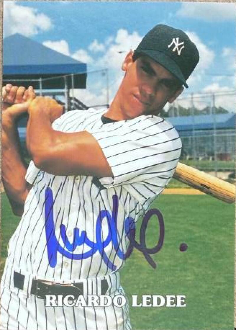 Ricky Ledee Signed 1992 Tampa Yankees Baseball Card #NNO