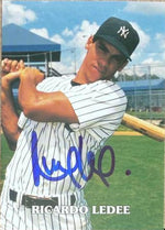 Ricky Ledee Signed 1992 Tampa Yankees Baseball Card #NNO