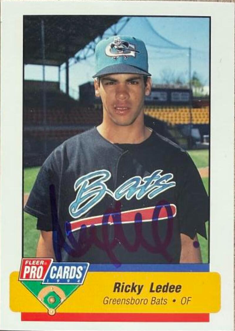 Ricky Ledee Signed 1994 Fleer ProCards Baseball Card - Greensboro Bats #488