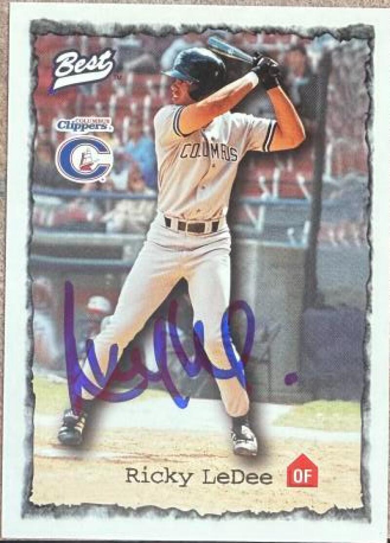 Ricky Ledee Signed 1997 Best Baseball Card - Columbus Clippers #81