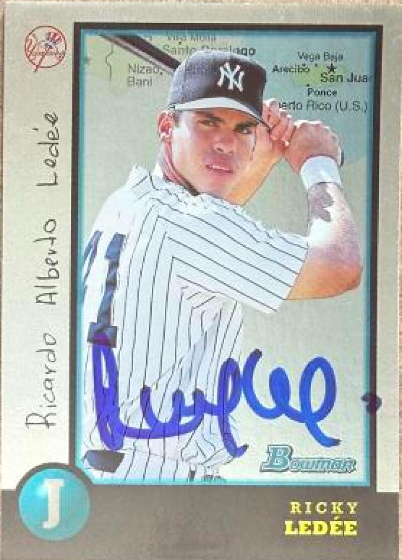 Ricky Ledee Signed 1998 Bowman International Baseball Card - New York Yankees #105