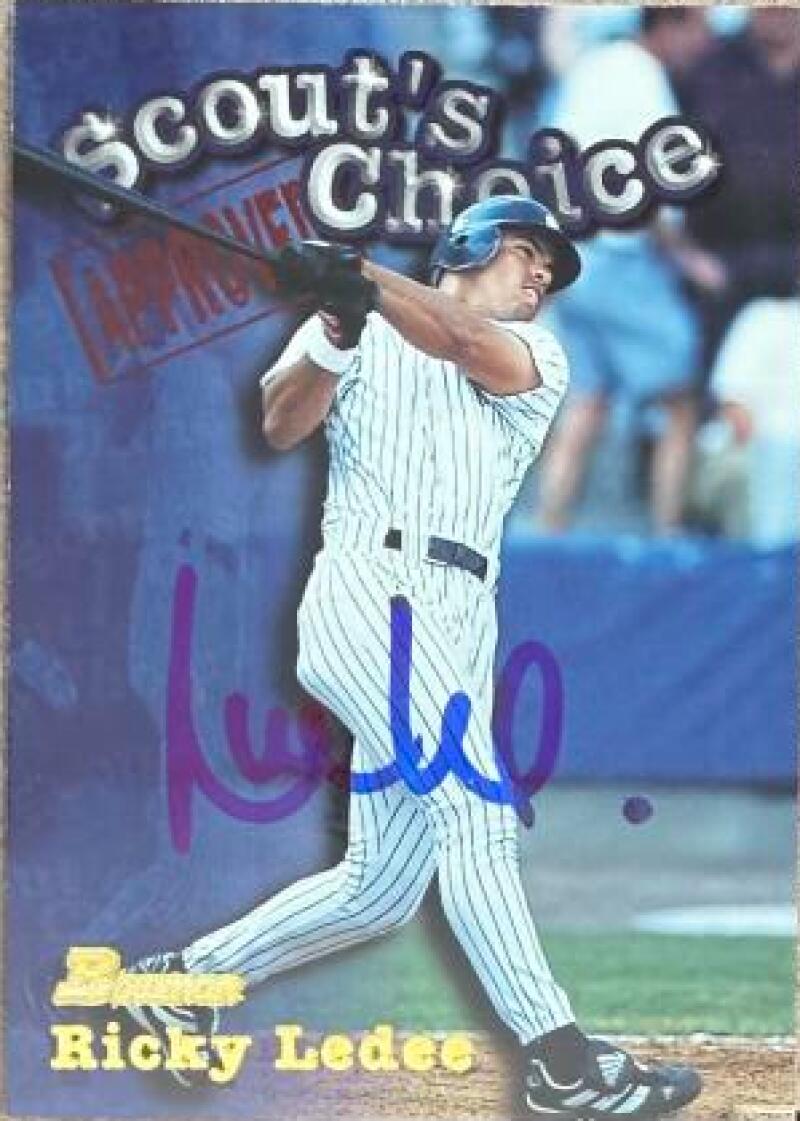 Ricky Ledee Signed 1998 Bowman Scout's Choice Baseball Card - New York Yankees #SC11