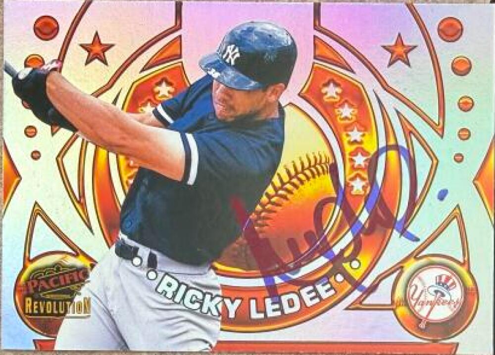 Ricky Ledee Signed 1998 Pacific Revolution Rookies & Hardball Heroes Baseball Card - New York Yankees #14