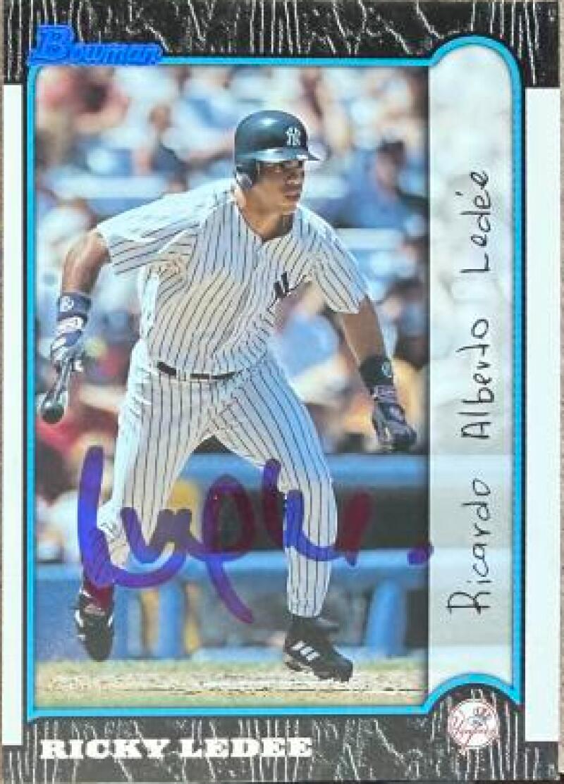 Ricky Ledee Signed 1999 Bowman Baseball Card - New York Yankees #101
