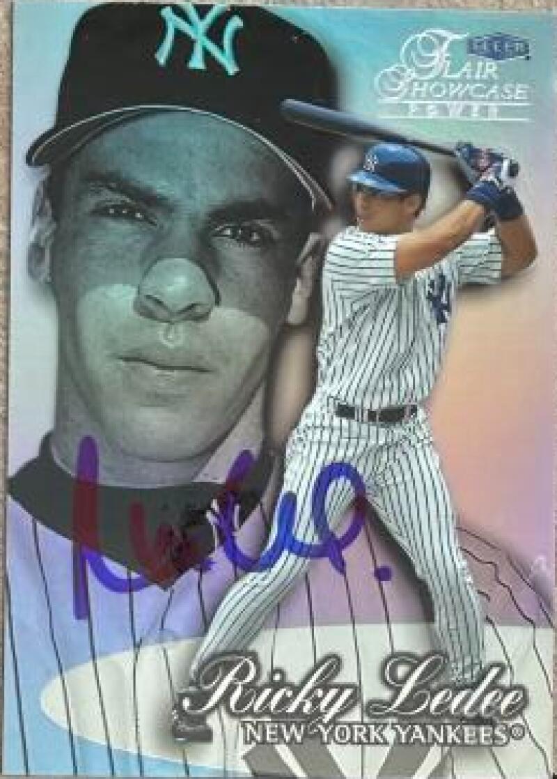 Ricky Ledee Signed 1999 Flair Showcase Baseball Card - New York Yankees #118