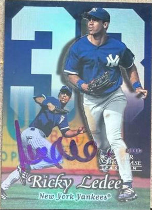 Ricky Ledee Signed 1999 Flair Showcase Row 2 (Passion) Baseball Card - New York Yankees #118