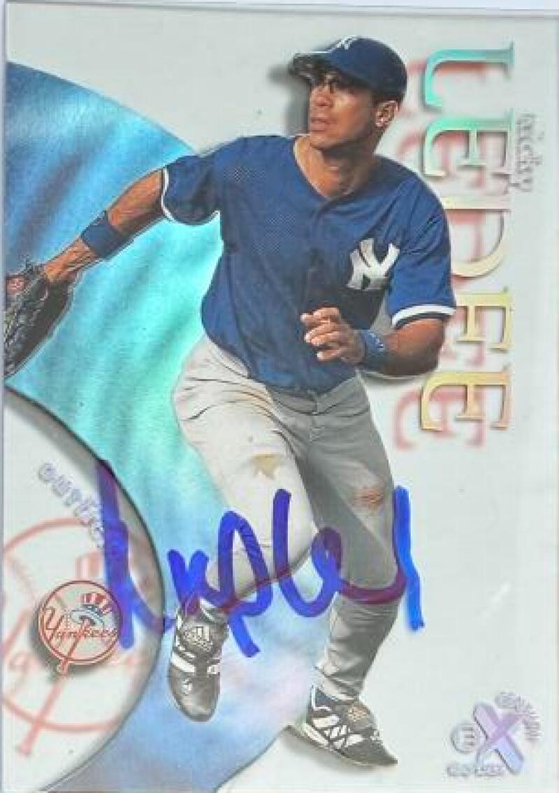 Ricky Ledee Signed 1999 SkyBox E-X Century Baseball Card - New York Ya