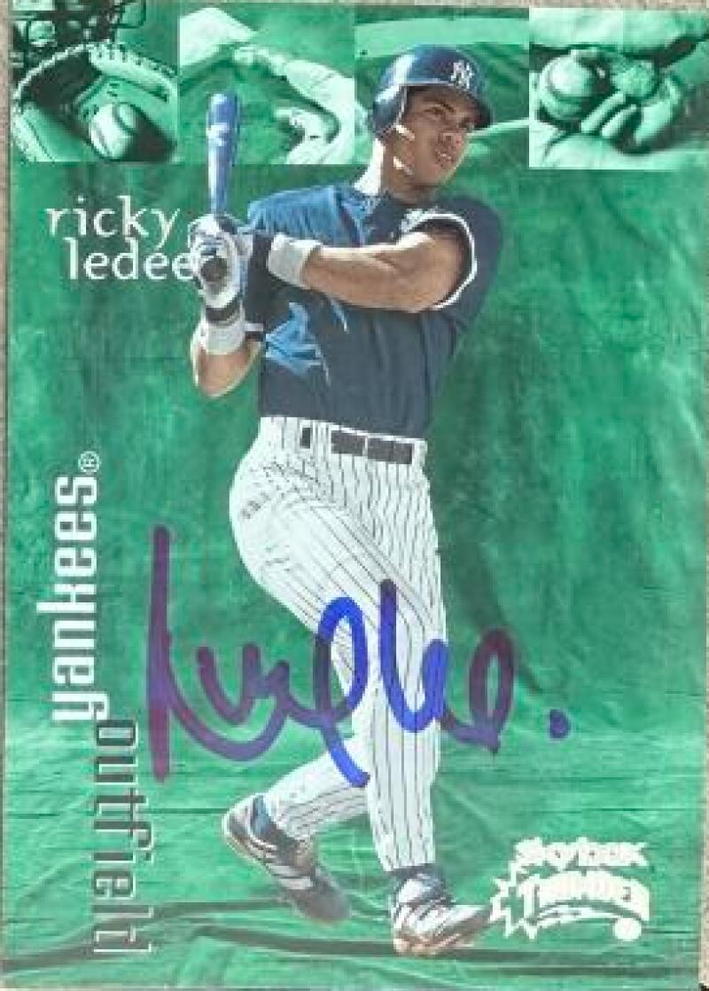 Ricky Ledee Signed 1999 SkyBox Thunder Baseball Card - New York Yankees #275