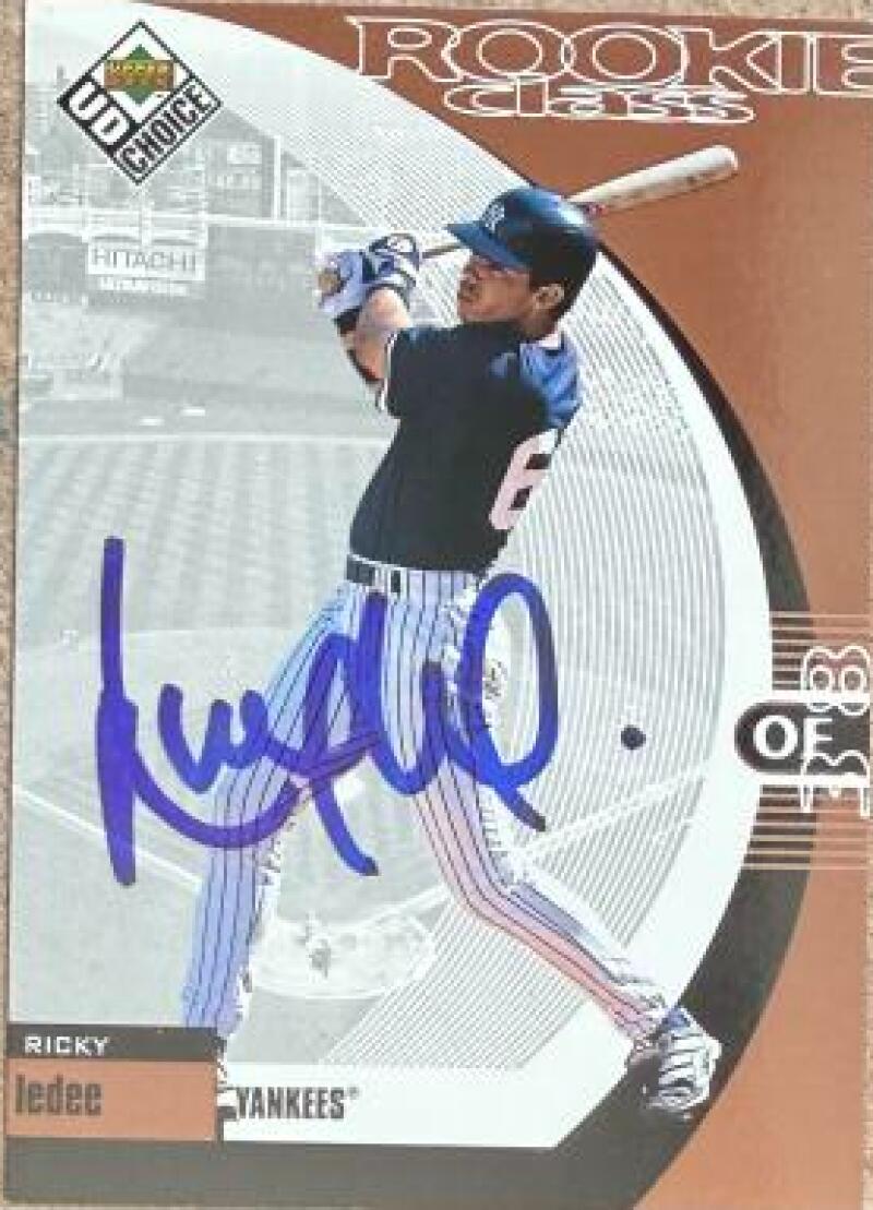 Ricky Ledee Signed 1999 UD Choice Baseball Card - New York Yankees #4 RCL