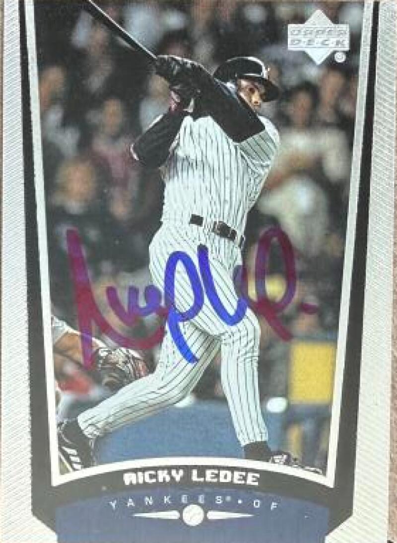 Ricky Ledee Signed 1999 Upper Deck Baseball Card - New York Yankees #434